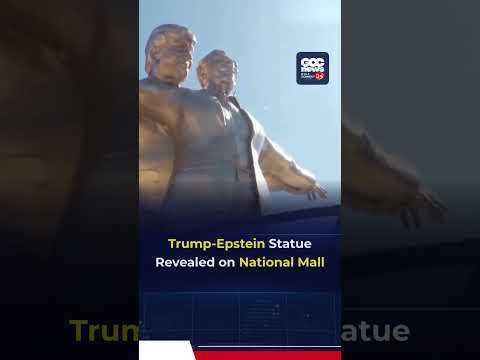Titanic‑Style Statue of Trump and Epstein Erected on National Mall | Viral Controversy