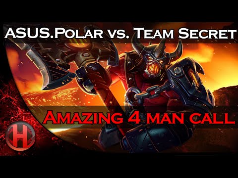 Amazing 4 man call ASUS.Polar vs. Team Secret Dota 2 | The Summit 3