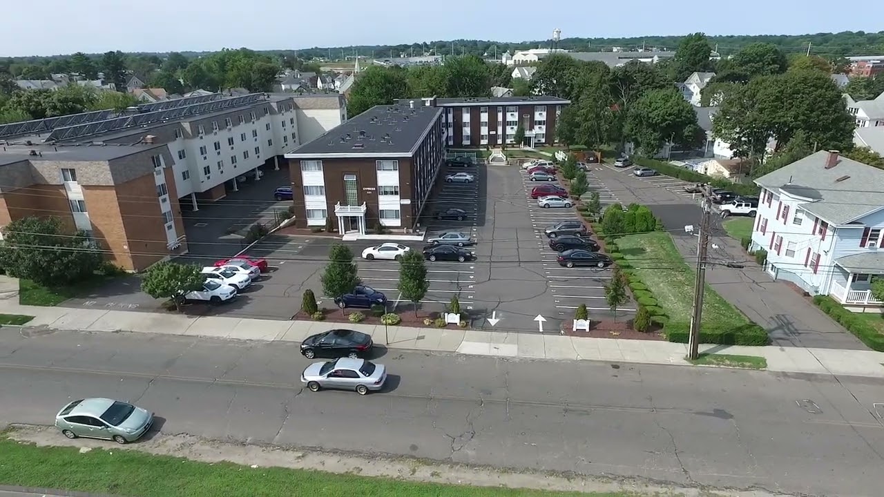 Aerial view of Cypress Apartments in Bridgeport, CT