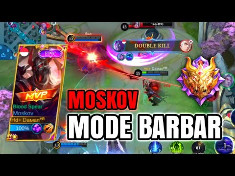 TOP GLOBAL MOSKOV SOLO RANK GLORY MODE BARBAR AUTO BANTAI‼️- Mobile Legends