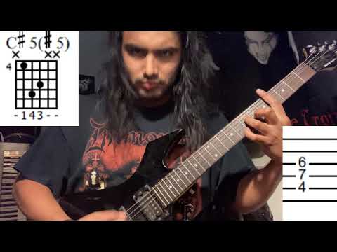 "Post Black Metal Guitar Lesson" #1 Chord Progression In C# minor FREE Tabs Download link below...