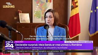 Maia Sandu, declarație surpriză:Aș vota pentru reunirea cu România, dacă s-ar organiza un referendum