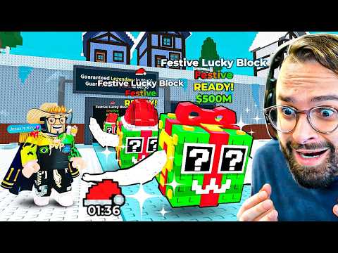 ABRI MAIS de 100 LUCKY BLOCKS NATALINAS e VEIO ALGO IMPOSSÍVEL no BRAINROT!😱✨