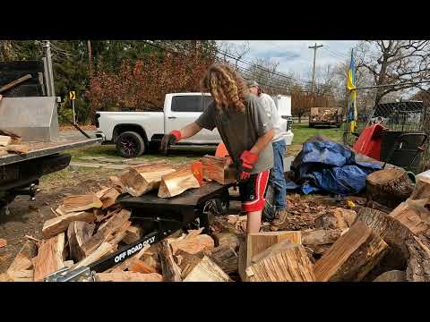 Review: "Detail K2 DK Power 40 Ton Kinetic Log Splitter Destroying Firewood"