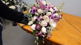 How to Make a Cascading Bridal Bouquet with Roses, Orchids and Calla Lilies