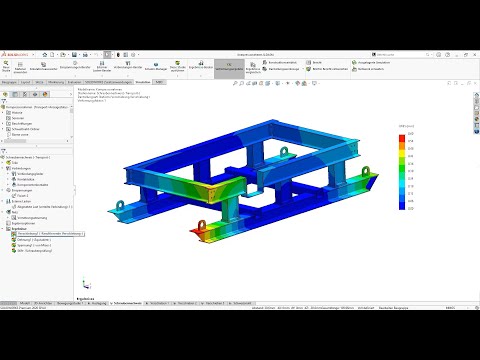 Structural Analysis with SOLIDWORKS Simulation of a steel frame designed with SolidSteel parametric