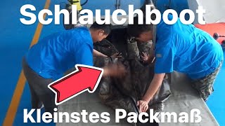 So klein kannst du dein Schlauchboot zusammenfalten. Die Technik kommt direkt vom Profi.Nachmachen👍