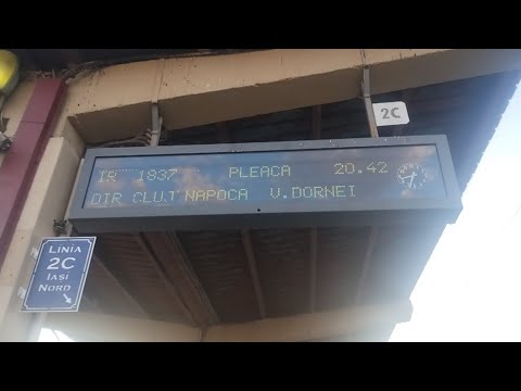 Anunț în gara Iași IR 1837 Iasi-Cluj.Napoca