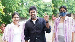 Actors prudhvi sampara and Punarnavi spotted post dubbing session in Hyderabad| Filmyfocus.com video