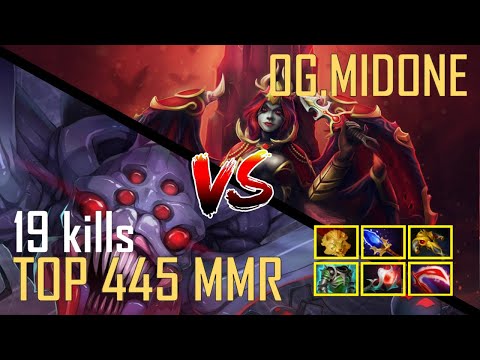 TOP 445 MMR Broodmother versus OG.MIDONE Queen of Pain | Dota 2 v7.26c | DotaMonkey