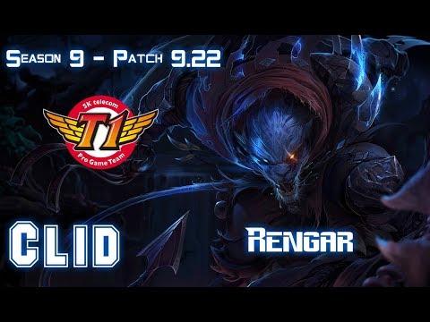SKT T1 Clid RENGAR vs LEE SIN Jungle - Patch 9.22 KR Ranked