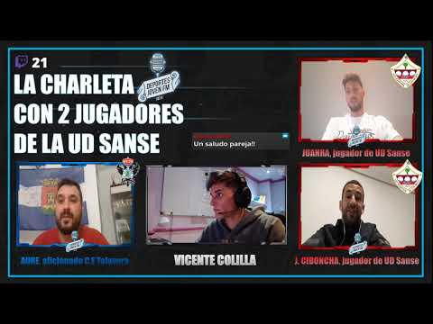 JUANRA Y JULIO CIDONCHA  / EX Y RIVALES DEL CF TALAVERA / LA CHARLETA CON DOS JUGADORES DE UD SANSE