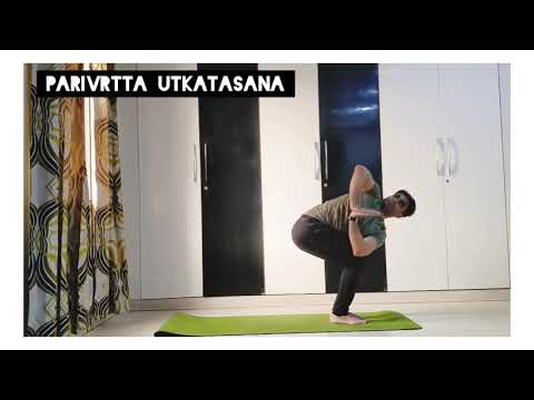Yoga Pose: Parivrtta Utkatasana, Garudasana!  Vinyasa Yoga Flow Sequence  #yogaeveryday #vinyasa