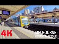 Metro Train Trip  From Flinders Station to Caulfield Station |  Frankston Line  | Melbourne 4K