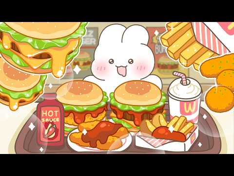Cheese & Spicy Burger Mukbang! 🔥🍔🍟 / DELISHUYA! 🐰 [School Edition]