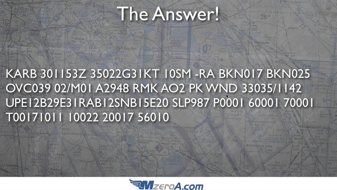 Decoding METAR Quiz - Answer Video