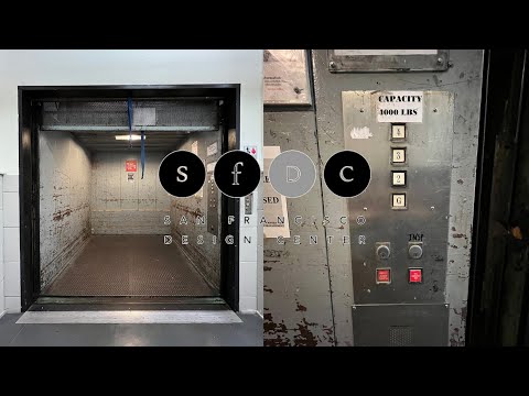 RARE United States Square Button Hydraulic FREIGHT Elevator - SF Design Center - San Francisco, CA