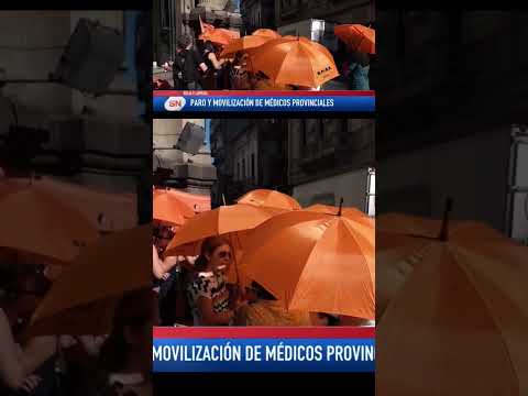 Paro y movilización de médicos provinciales. Rioja y Laprida.