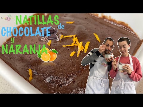 Natillas de chocolate y naranja caseras.
