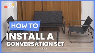 How to Install the Outdoor Conversation Set with Tempered Glass Coffee Table | NP11048 #costway #how