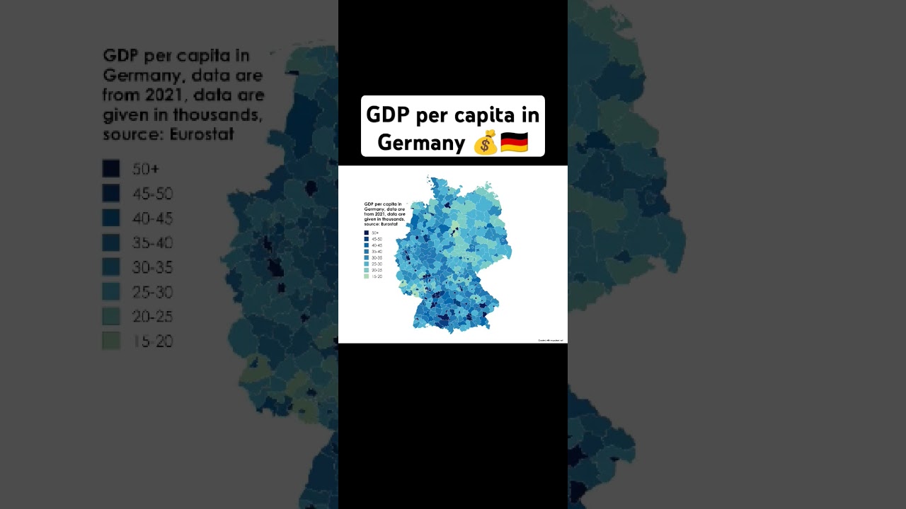 GDP per capita in Germany, source: Eurostat #geography #map #mapping #germany #europe #economy #maps