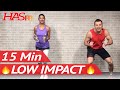 15 Min Low Impact Aerobics - Quiet Cardio Workout for Beginners with No Jumping - Easy Exercises