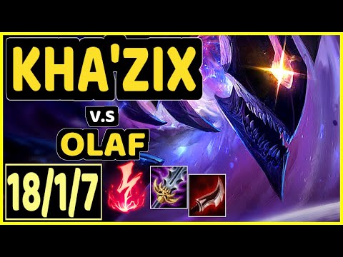 GILIUS (KHA'ZIX) vs OLAF - PENTAKILL 18/1/7 KDA JUNGLE CHALLENGER GAMEPLAY - EUW