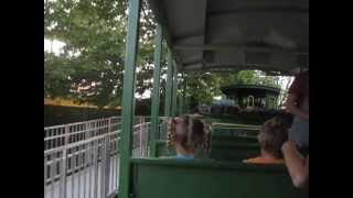 preview picture of video 'Riding the Kings Island Railroad to Soak City 7/11/13'