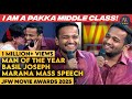Basil Joseph Marana Mass Speech I Am Pakka Middle Class JFW Movie Awards 2025 Malayalam