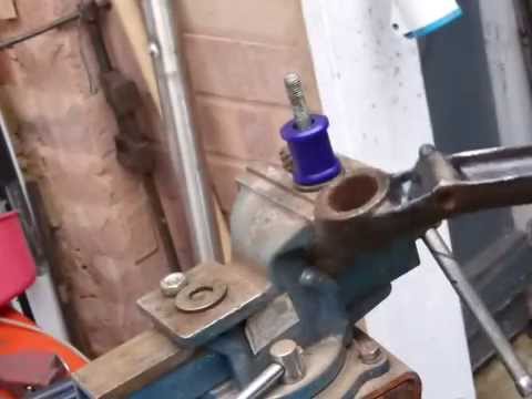 Fitting polyurethane bushes to a Triumph TR4 wishbone