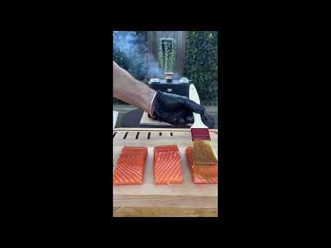 Everdure Cube 360:  Easy Cedar Plank Salmon with Maple Miso Glaze