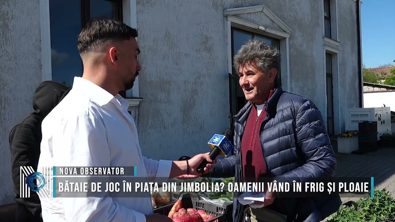 BĂTAIE DE JOC ÎN PIAȚA DIN JIMBOLIA? OAMENII VÂND ÎN FRIG ȘI PLOAIE