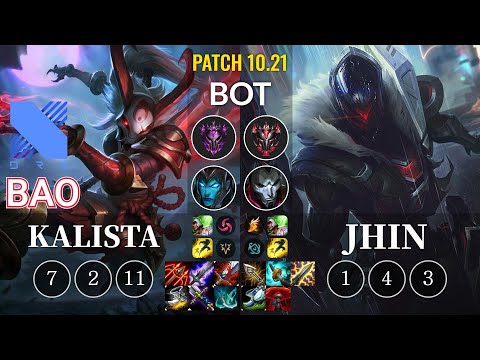 DRX BAO Kalista vs Jhin Bot - KR Patch 10.21