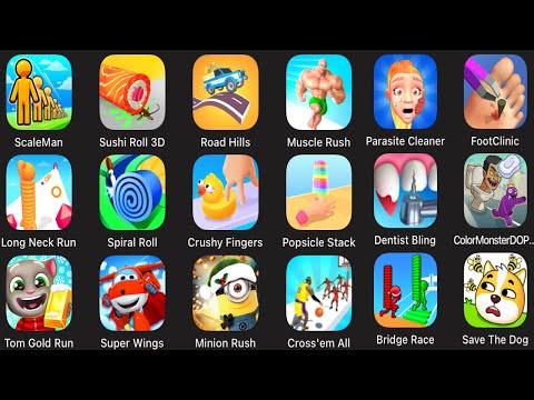 Scale Man,Sushi Roll 3D,Road hills,Muscle Rush,Parasite Cleaner,Foot Clinic,Long Neck Run,SpiralRoll