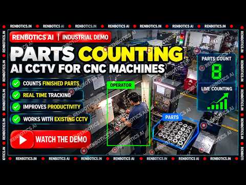 Renbotics AI parts counting demonstration using industrial CCTV footage