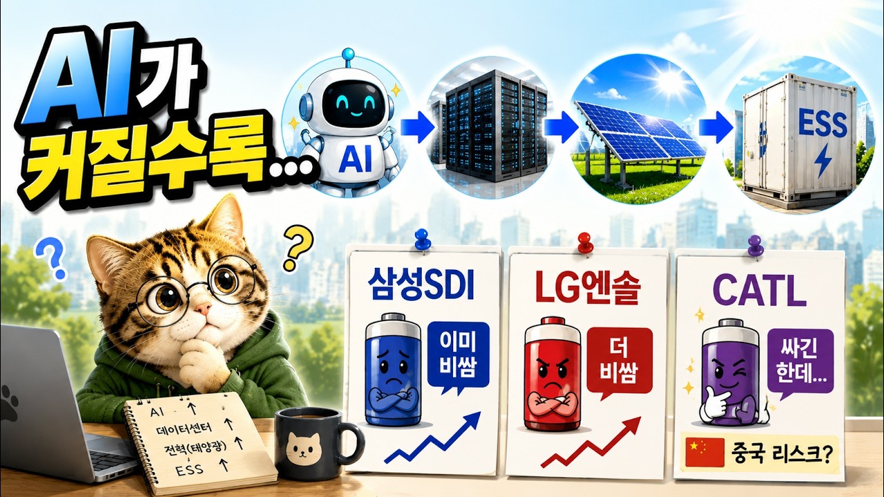 삼성SDI 전망, 흑자전환했는데 CATL이 더 싸다? — AI 데이터센터 3대 병목(물·전력·ESS)과 리튬 수요 (AI 펀드매니저 7편)