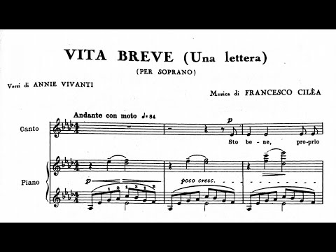 Francesco Cilea - "Vita breve" for soprano and piano (with score)