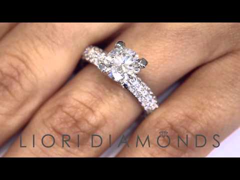 ER-1001 - 4.05 Carat E-SI2 Round Diamond Engagement Eternity Ring 14k White Gold