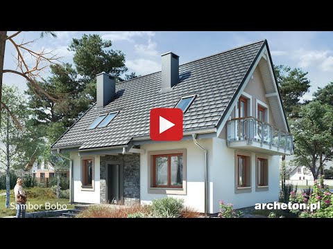 Projekt domu Sambor Bobo - archeton.pl - z użytkowym poddaszem 119,3 m2