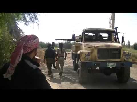 استهداف دوار الحلبية في دير الزور بواسطة رشاش 23 من قبل لواء القعقاع