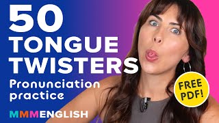 International Tongue Twister Day - 50 TONGUE TWISTERS in English for Pronunciation Practice!