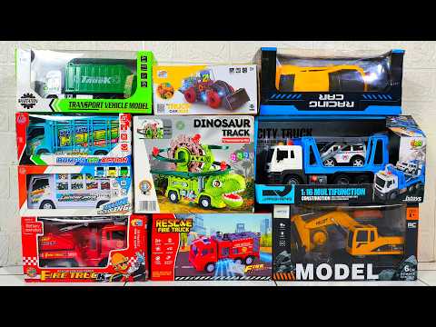 Unboxing Excavator, Racing Car, Sand Truck, Fire Truck, Loader Tractor, Garbage Truck