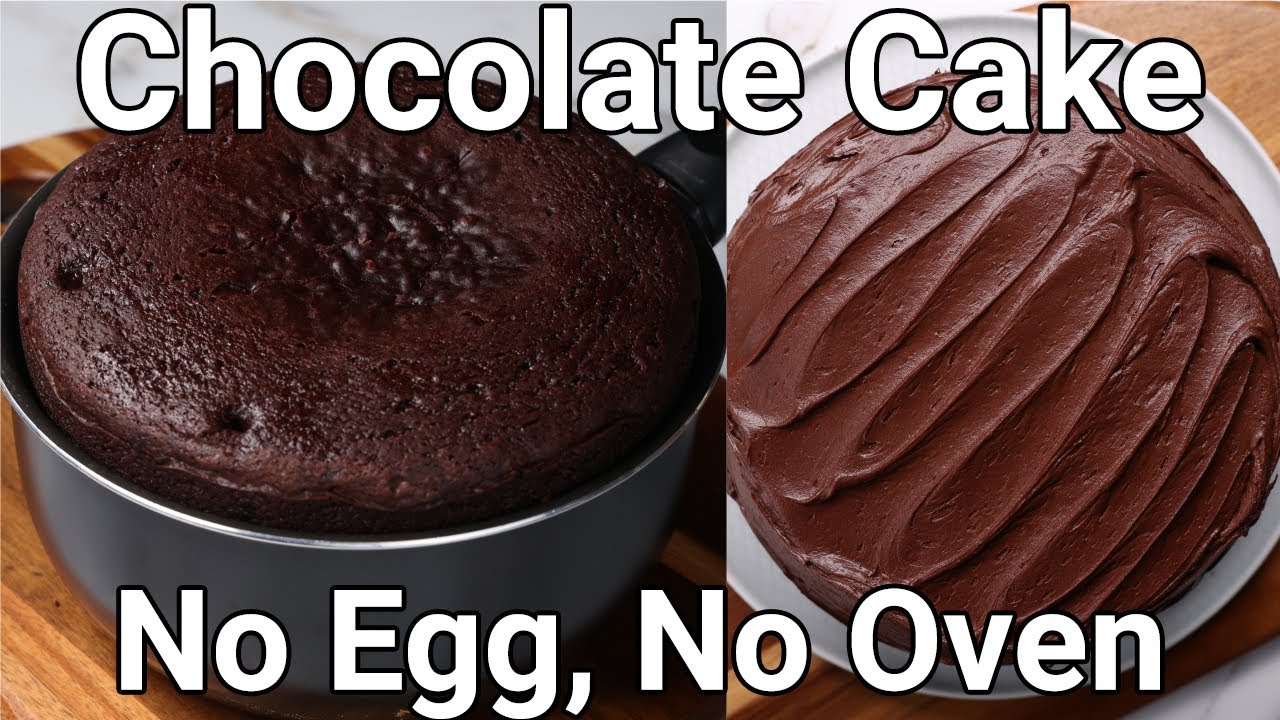No Egg No Oven Chocolate Cake Recipe in Cooking Pan on Stove Top | Moist & Soft Choco Cake Frosting