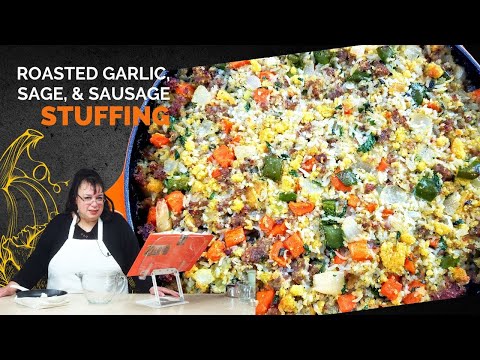 Roasted Garlic, Sage, and Sausage Stuffing | Cookbook Club