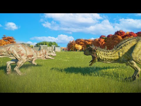 Ceratosaurus vs Carnotaurus Who is Strongest? - Jurassic World Evolution 2