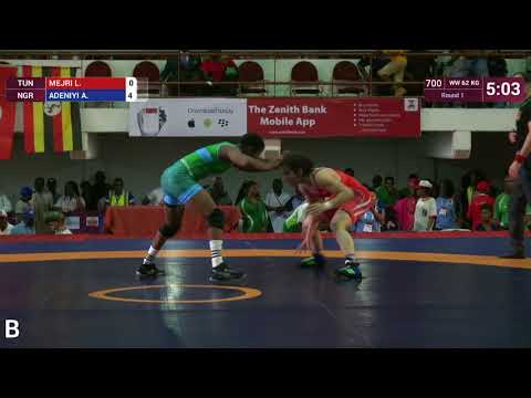 Round 1 WW - 62 kg: L. MEJRI (TUN) v. A. ADENIYI (NGR)