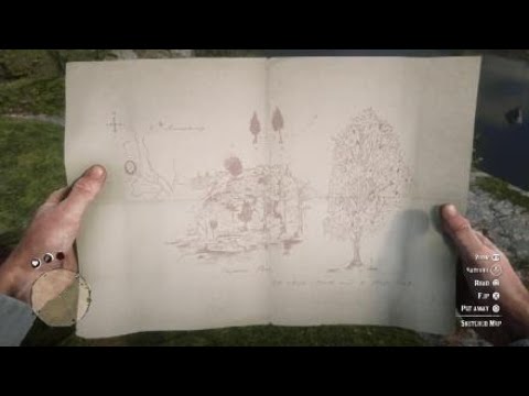Elysian Pool Gold Bar Treasure From Sketched Map - Red Dead Redemption 2 Treasure Locations