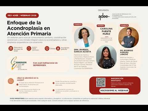 Miniatura de la grabación del webinar RED ADEE sobre acondroplasia en Atención Primaria