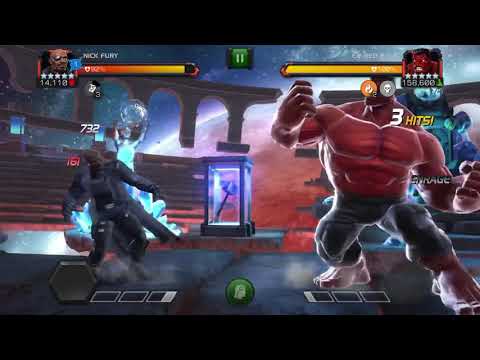 Nick Fury vs. Labyrinth Red Hulk