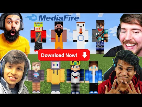SAGMUK PLAYZ - How to Download All Youtubers Skin Pack for Minecraft PE/BE/JE (Part 4)